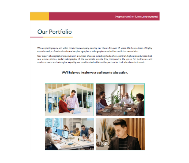 Photography Proposal Template