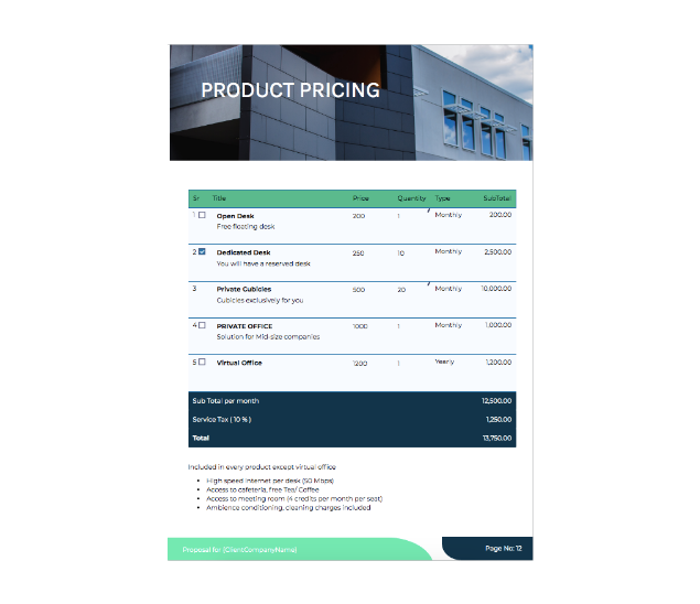Coworking Space Proposal Template