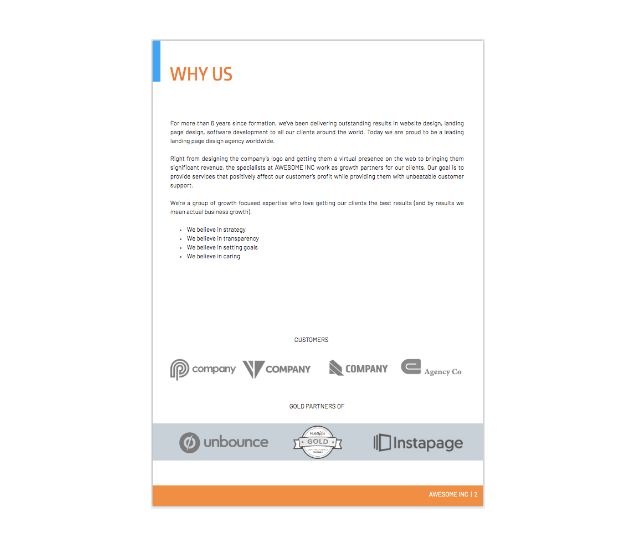 Landing Page Design Proposal Templates