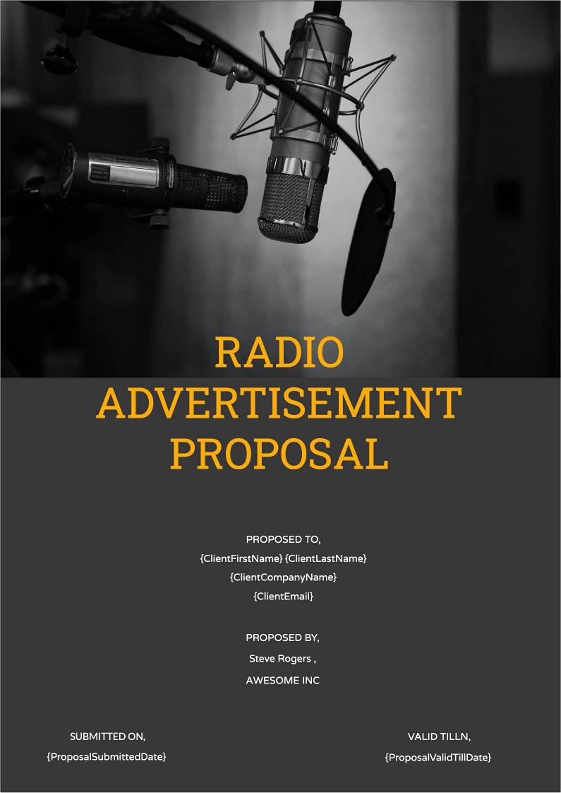 Radio Advertisement proposal template