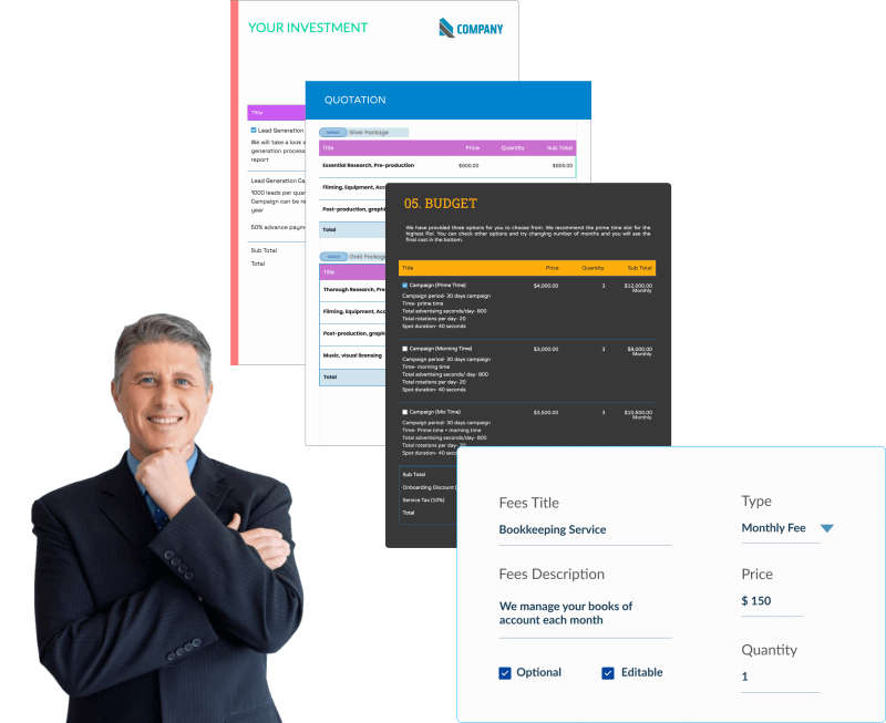 Interactive Pricing using Proposal Software