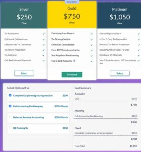 tax tiered pricing model
