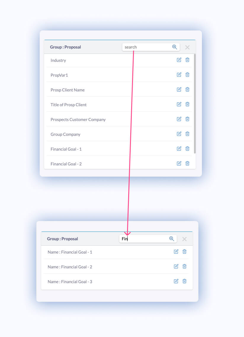Search Result for Custom Fields in Settings