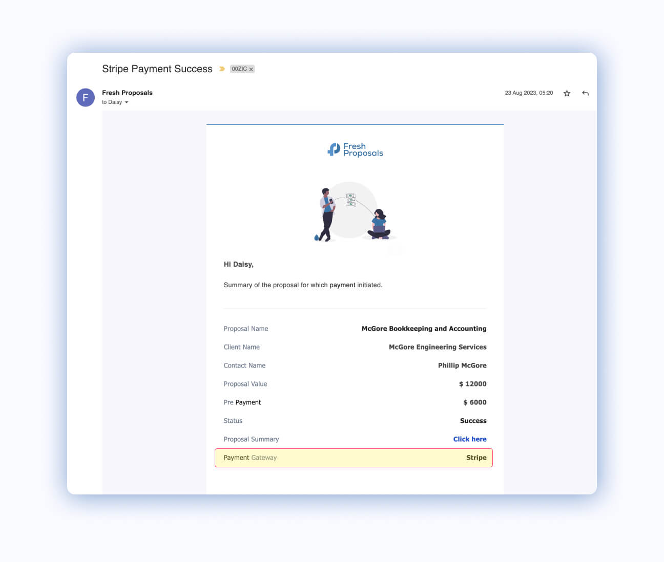 Stripe Payment Success Email Notification to Proposer - Payment Gateway