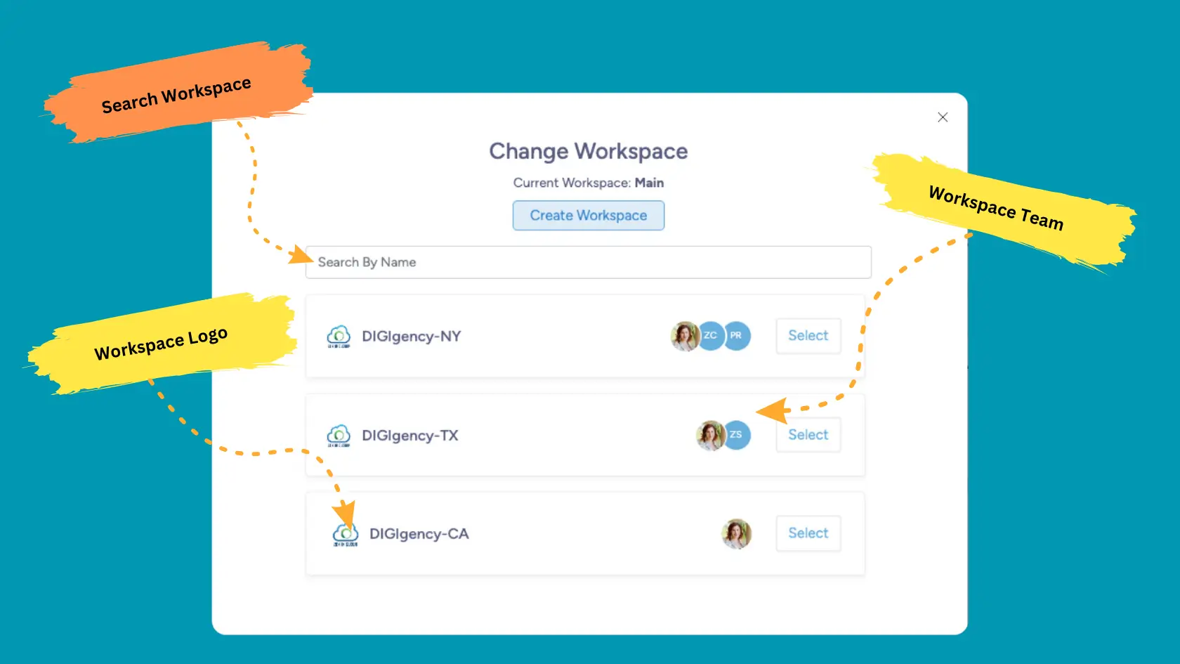 Proposal Software - Switch Workspaces