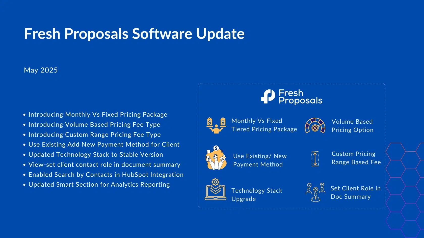 Fresh Proposal Software Update – May 2025 Fresh Proposal Software Update - May 2025