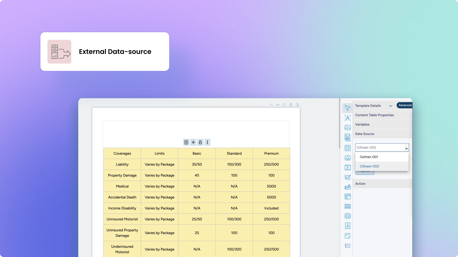 Content Table Sync'ed to External Data Source