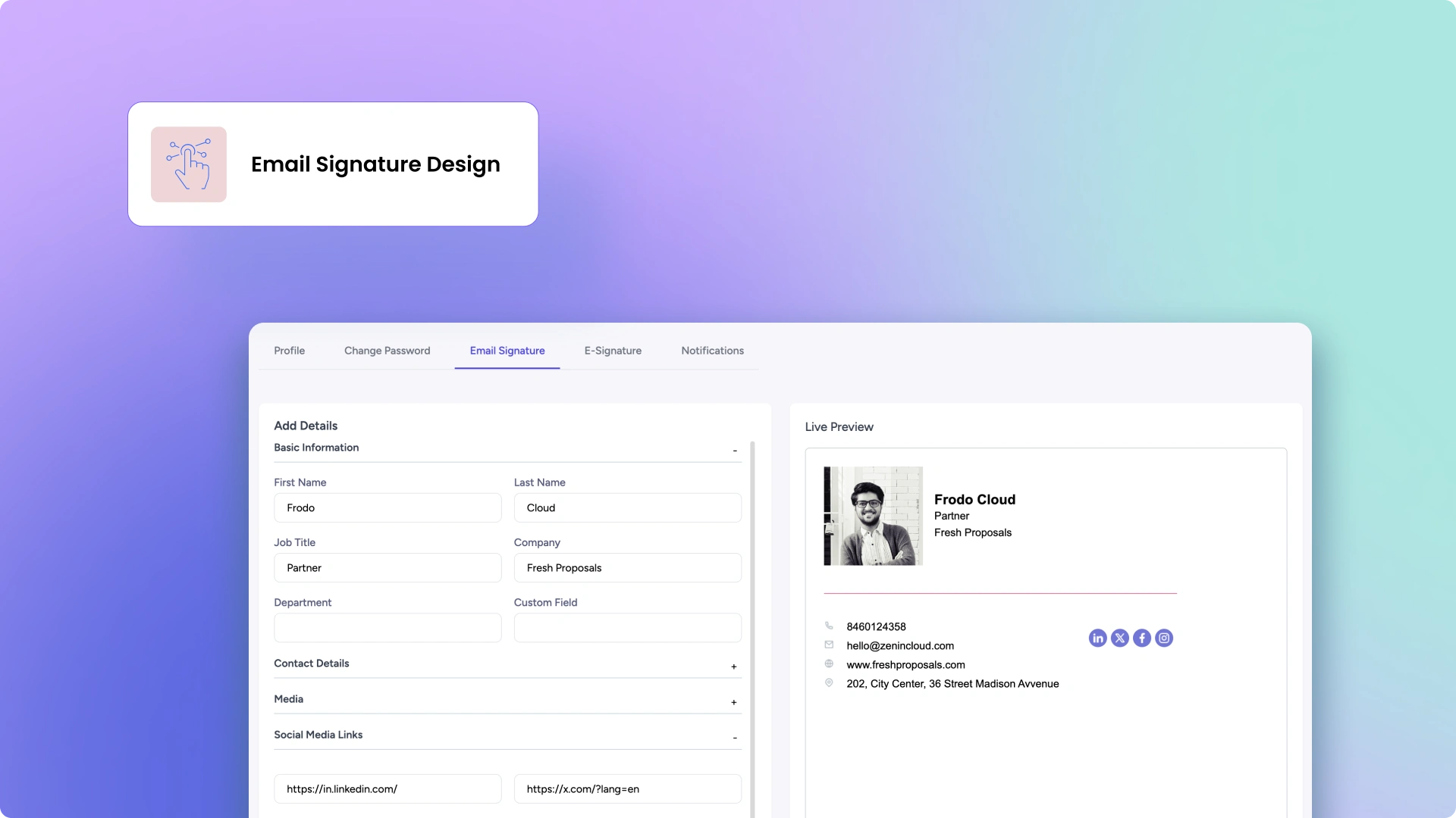 Update Email Signature - Fresh Proposal Software Update Oct 2025