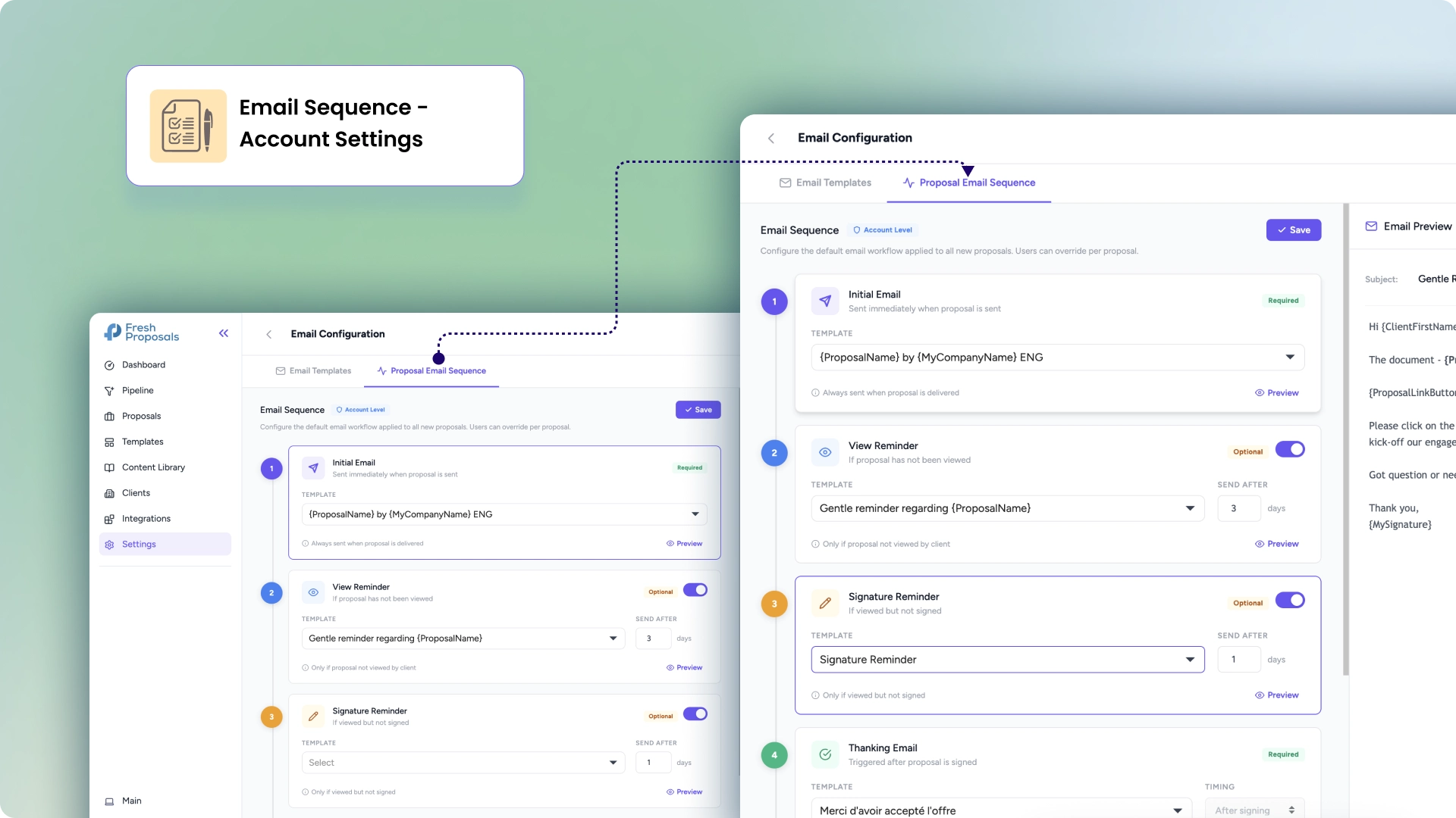 Fresh Proposal Software Update - Account Level Email Sequences M