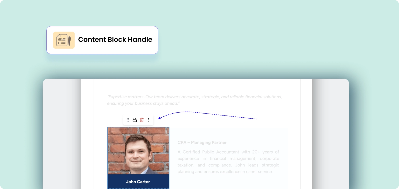 Fresh Proposal Software Update - Improved Content Block Menu - Handle