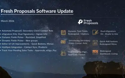 Fresh Proposal Software Update: March 2026