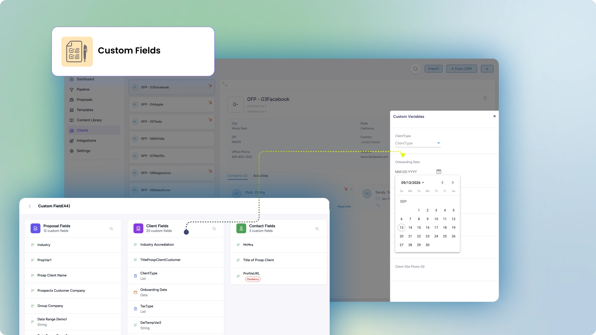 Fresh Proposal Software Update - Custom Fields