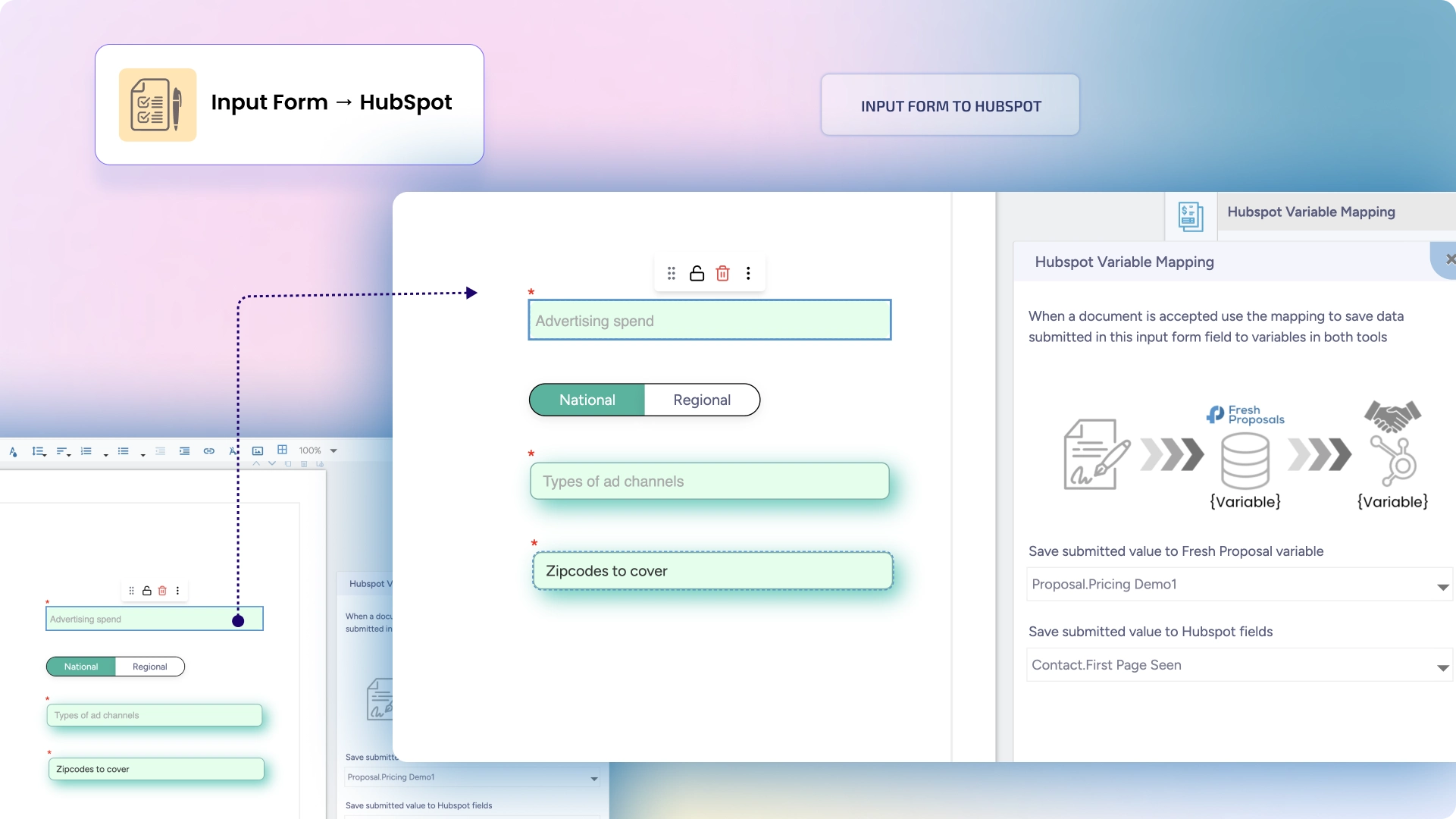 Fresh Proposal Software Update - Mapping Input Form to HubSpot Fields