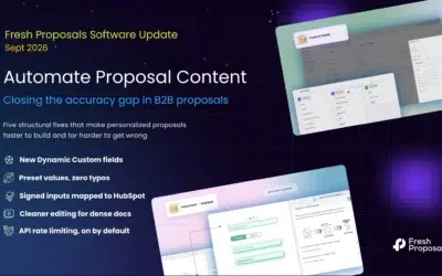 Fresh Proposal Software Update: September 2026